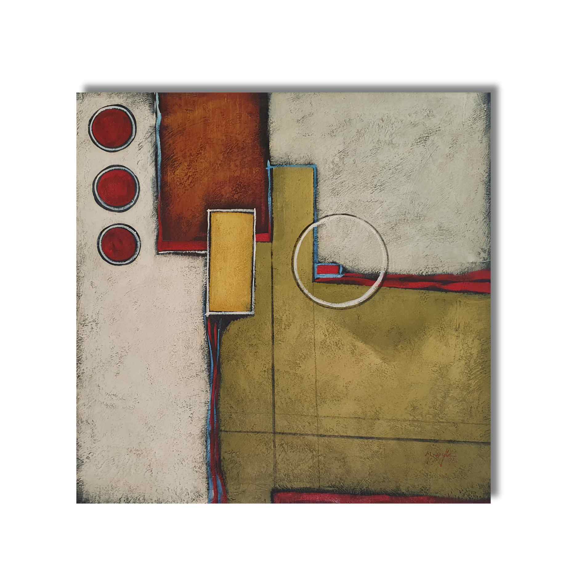 Decoración de pared con pintura geométrica contemporánea