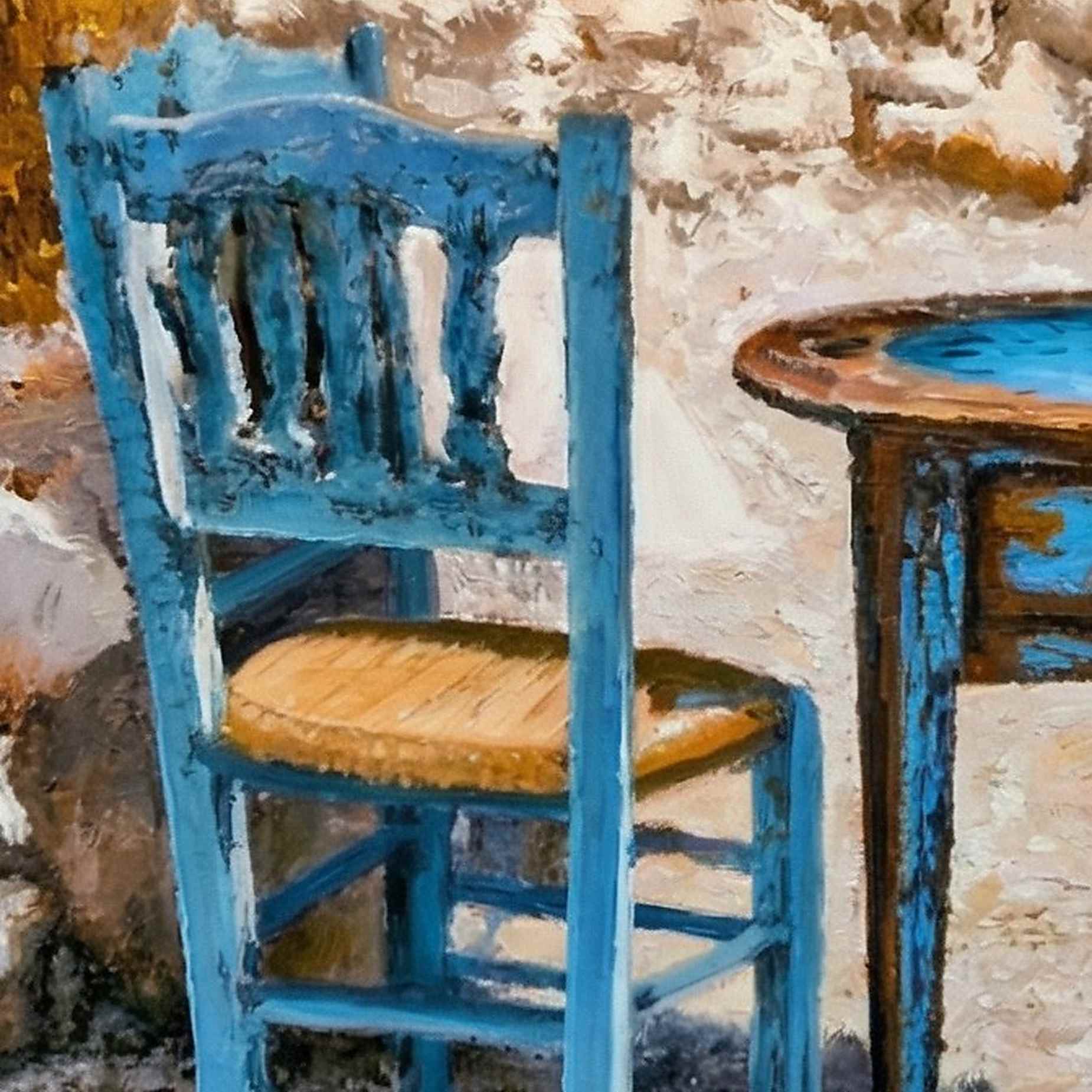 Cuadro de paisaje costero mediterráneo ideal para decoración de salón