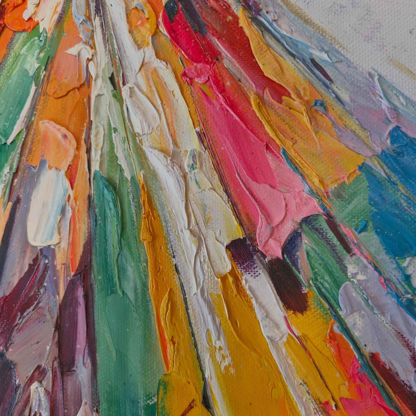 Cuadro decorativo hecho a mano sobre lienzo con marco