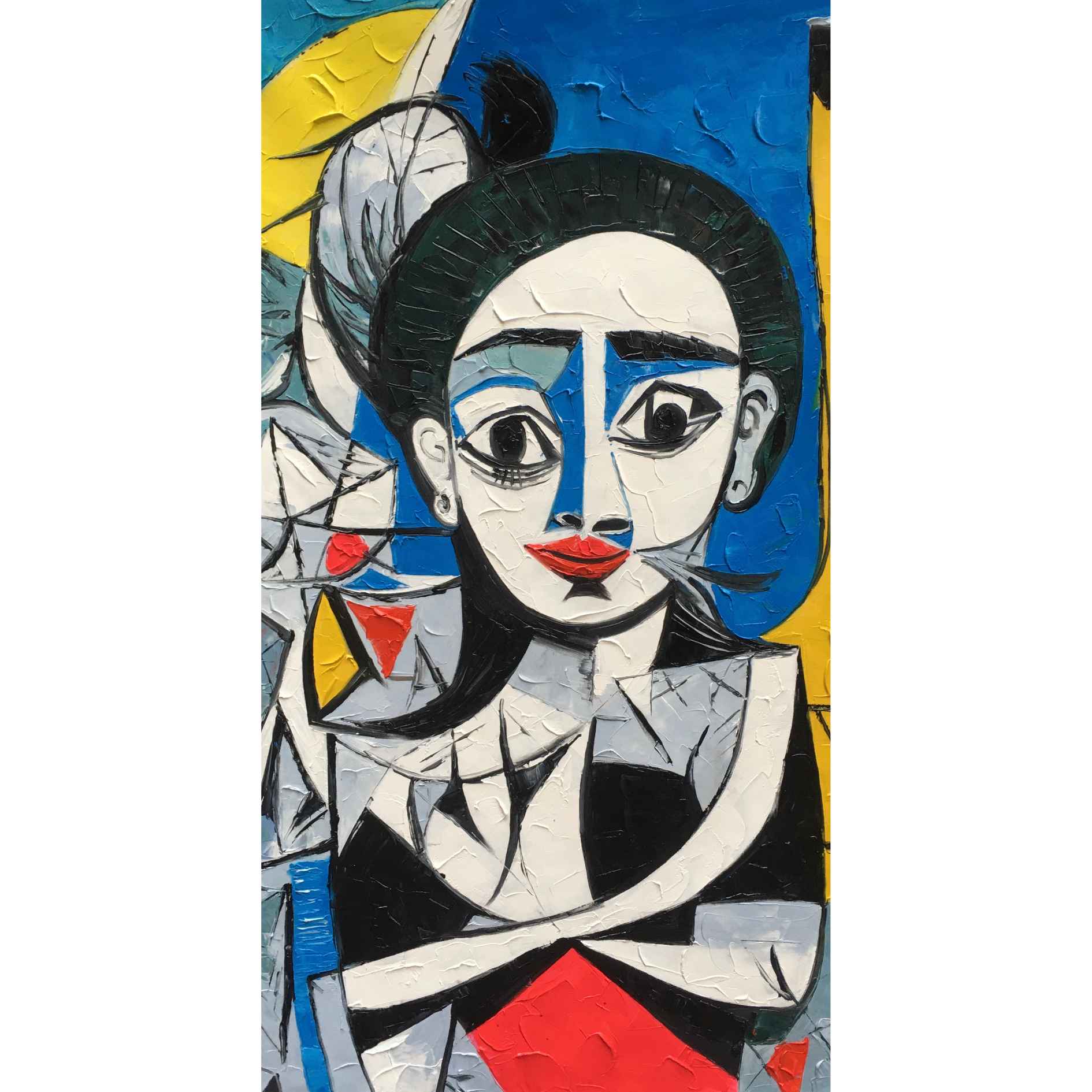 cuadro cubismo estilo picasso rostro 