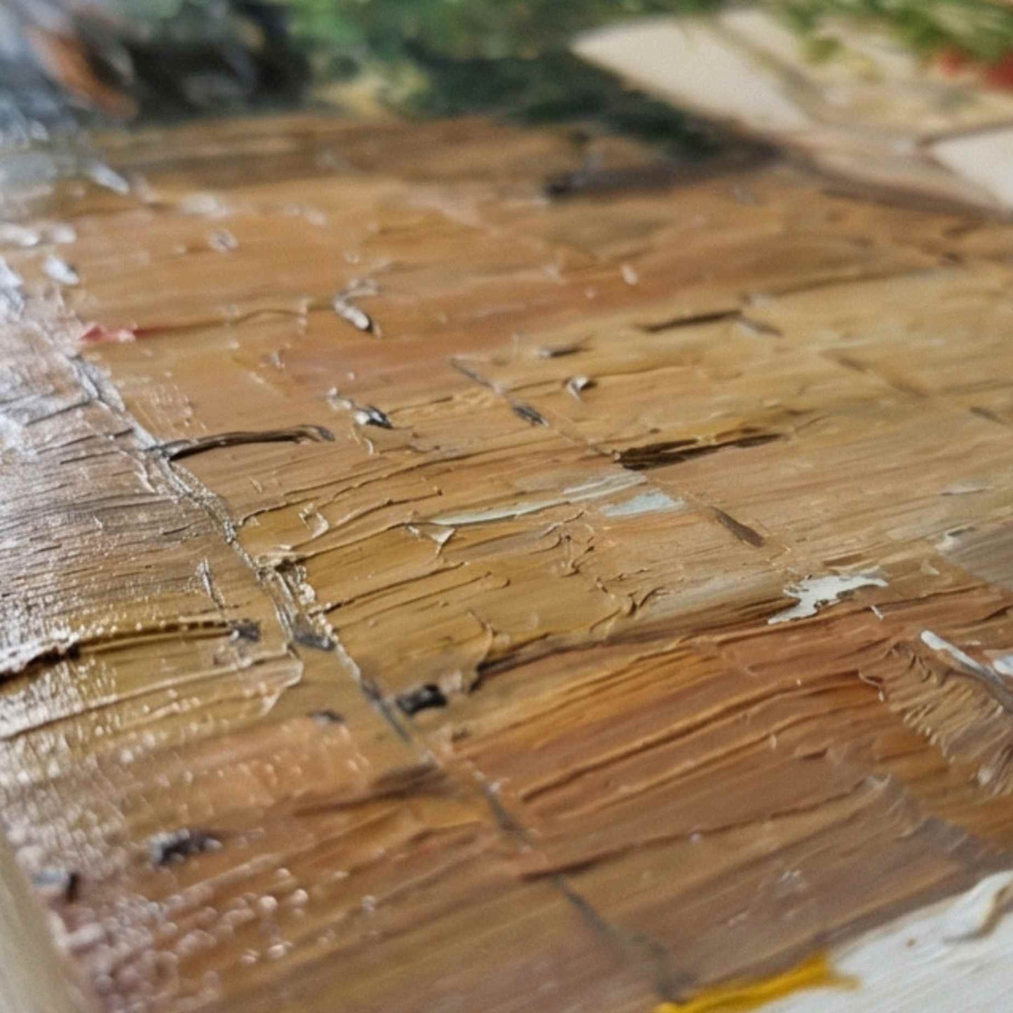 arte mural de patio mediterráneo lleno de flores