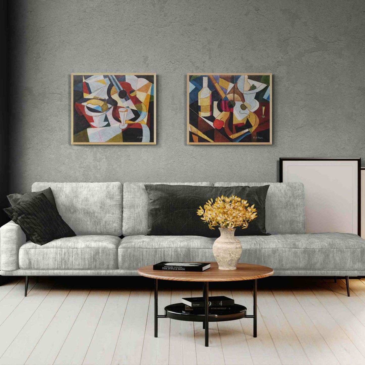 Cuadros decorativos abstractos en estilo cubista