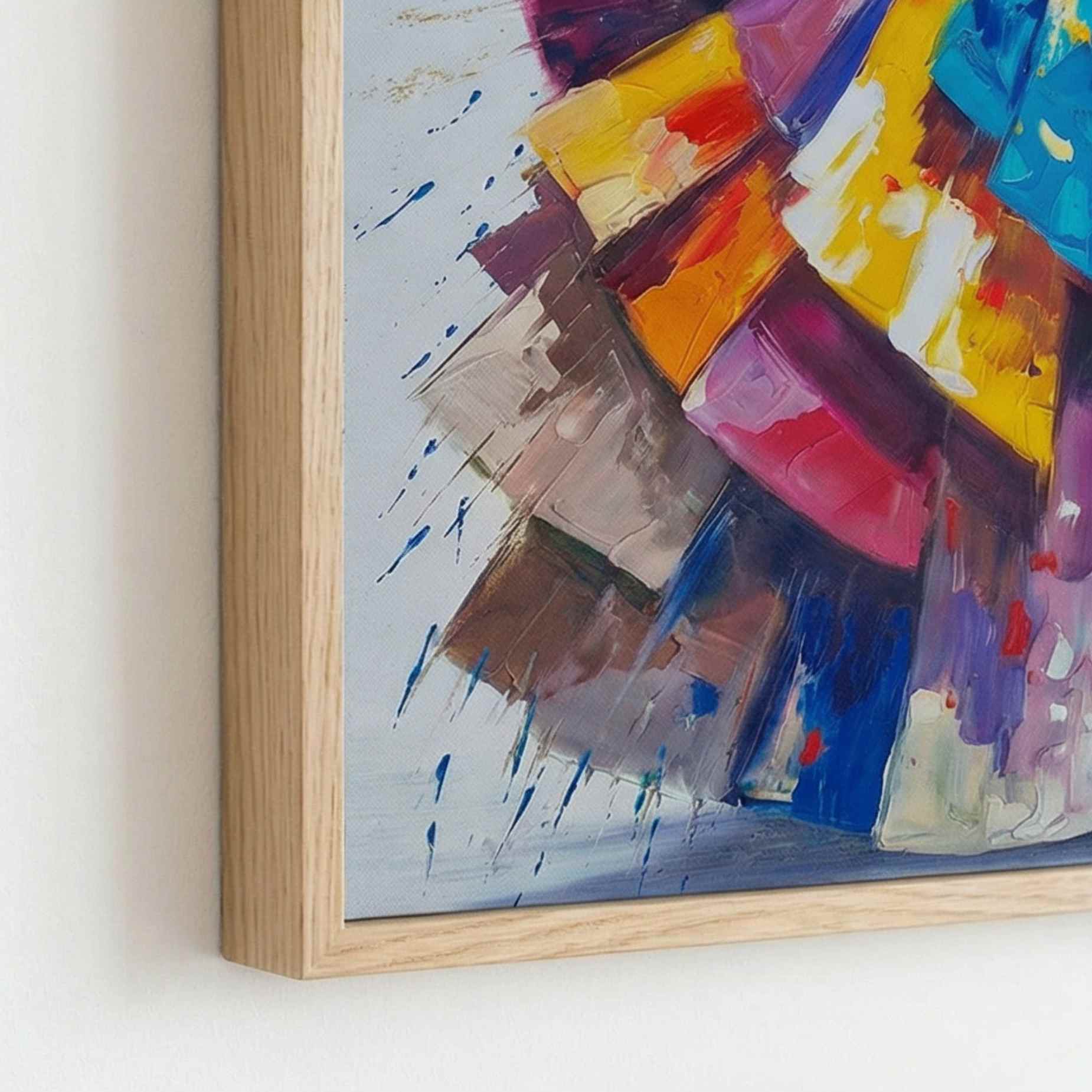 Cuadro original de arte al óleo con vestido artístico