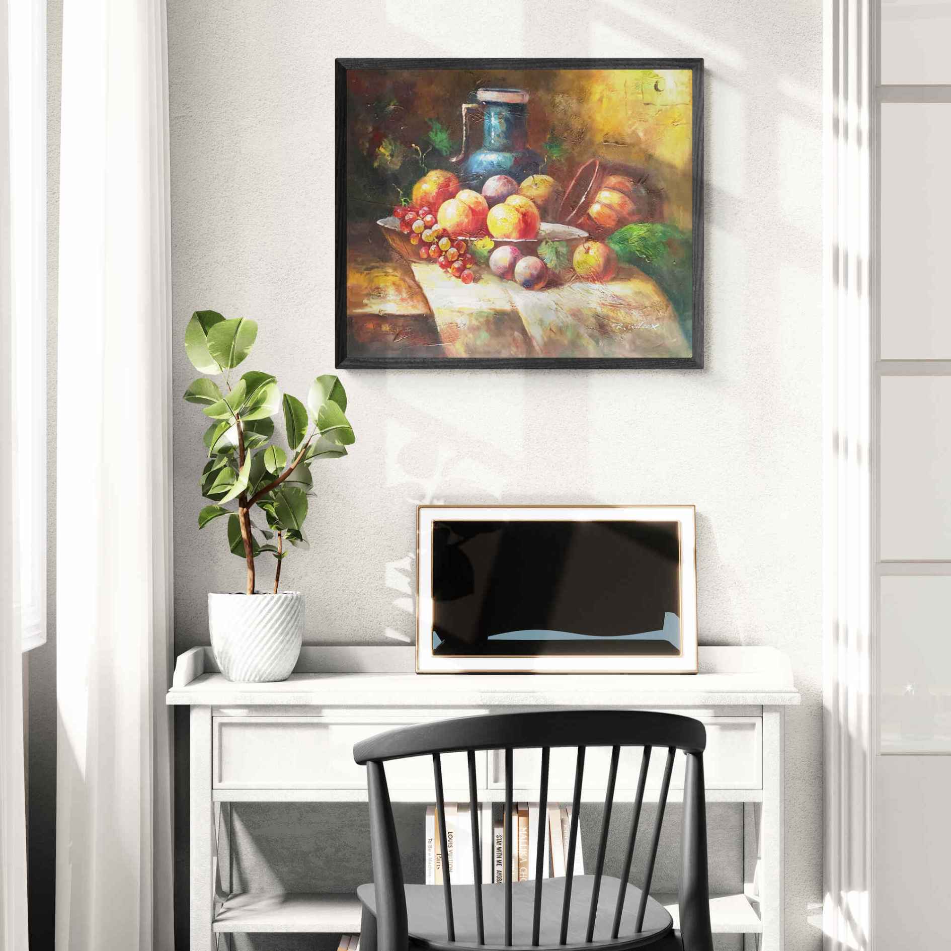 Bodegón clásico en óleo sobre lienzo