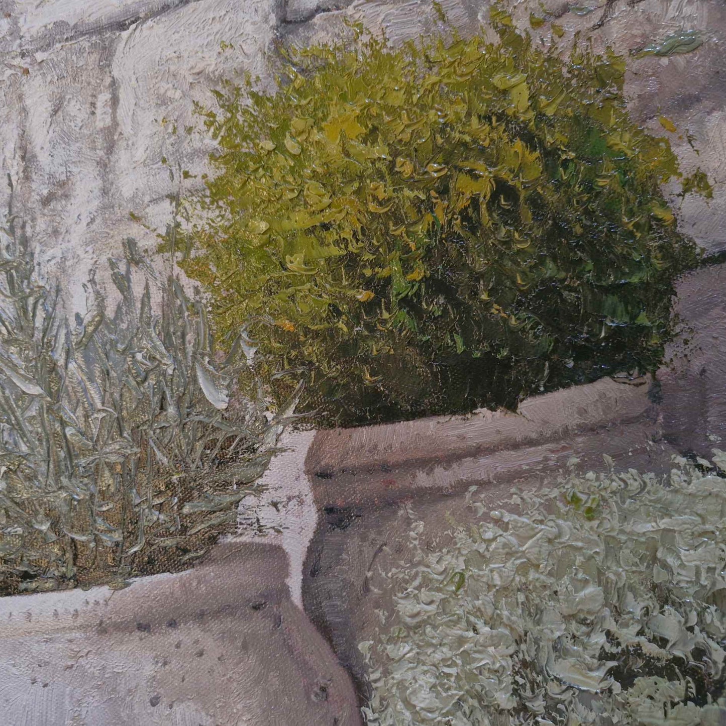 obra de arte con vegetacion y tonos tierra