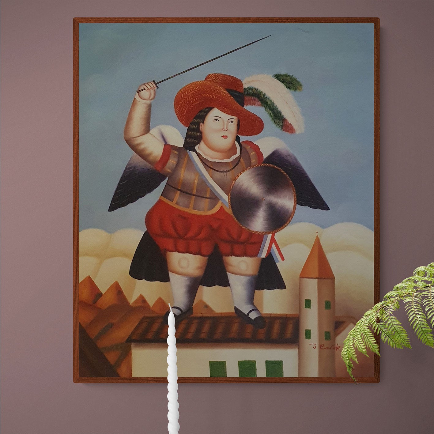 Erzengel Botero Gemälde 50x60 cm