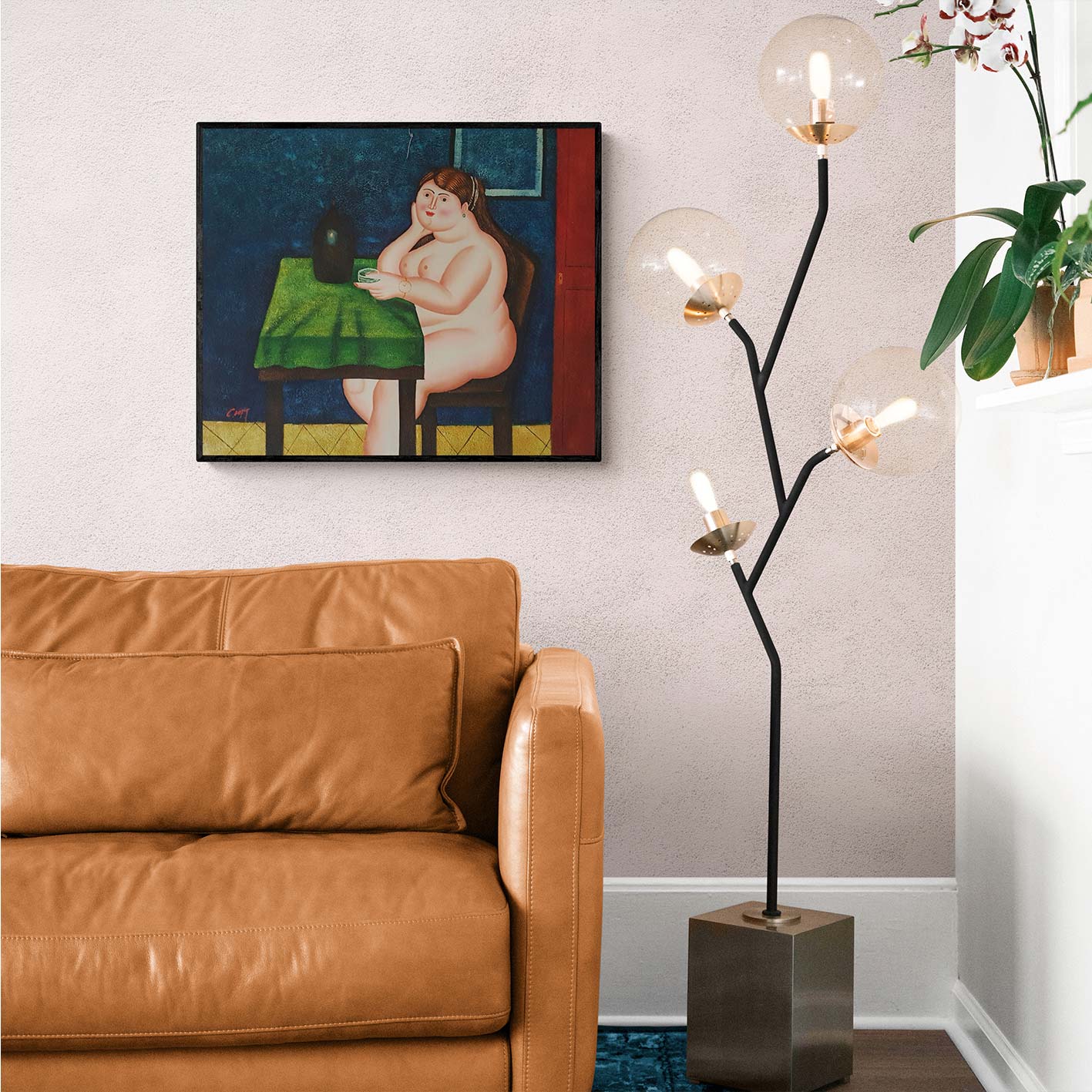 Nacktes Botero-Gemälde 60x50 cm