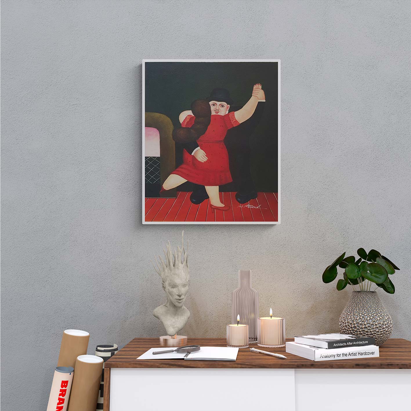 Botero Dance IV Gemälde 50x60 cm
