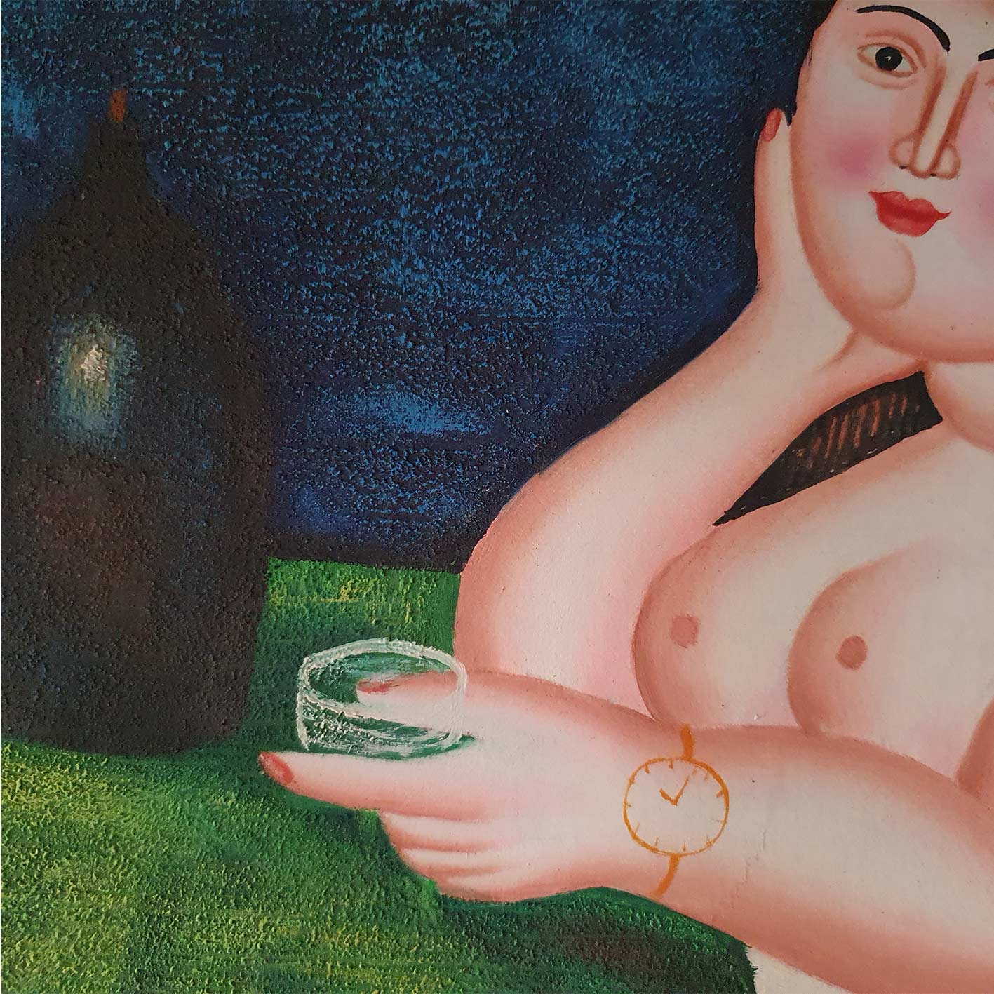 Nacktes Botero-Gemälde 60x50 cm