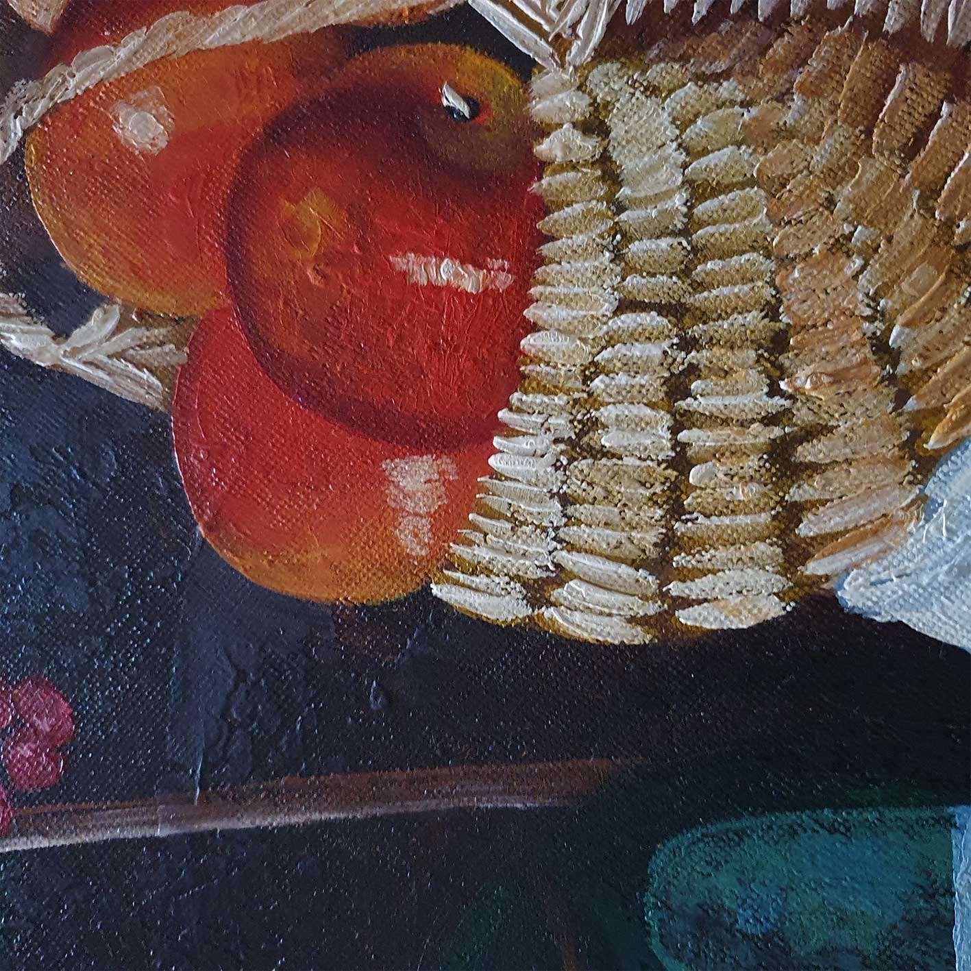 Korb-Stillleben-Gemälde 60x50 cm