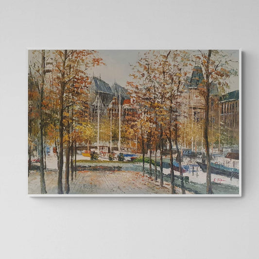 Park in der Stadt Gemälde 90x60 cm