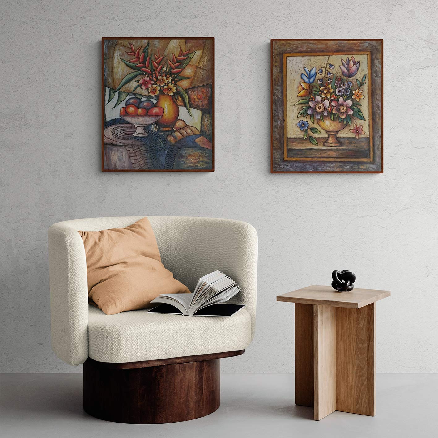 Stern-Stillleben-Diptychon-Gemälde 50x60 cm [2 Stück]