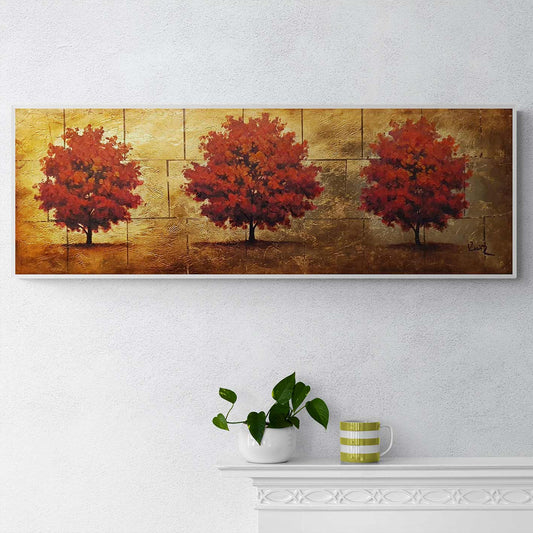 Decorative Painting Three Trees 120x40 cm