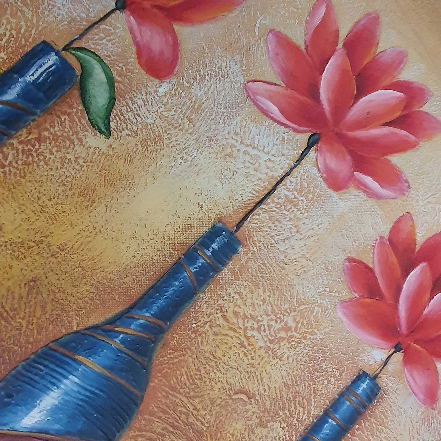 Cuadro Díptico Flores Relieve 50x60 cm [2 piezas]