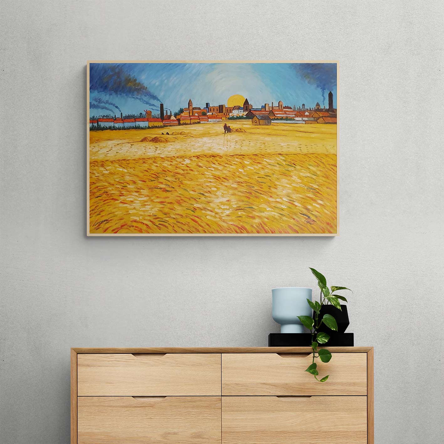 Cuadro Van Gogh Campo de Trigo al Atardecer 90x60 cm