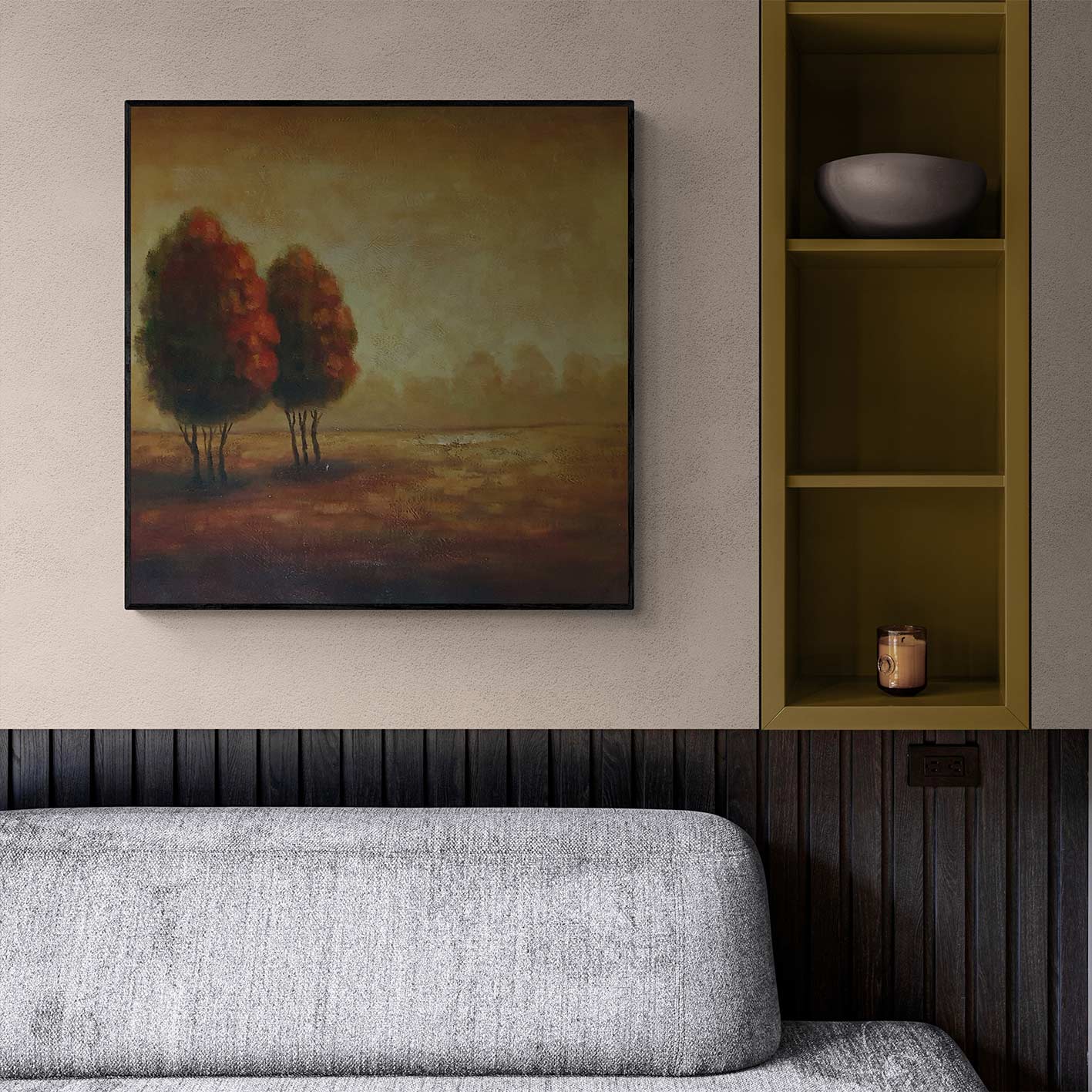 Gemälde „Zwei Bäume“ 80x80 cm