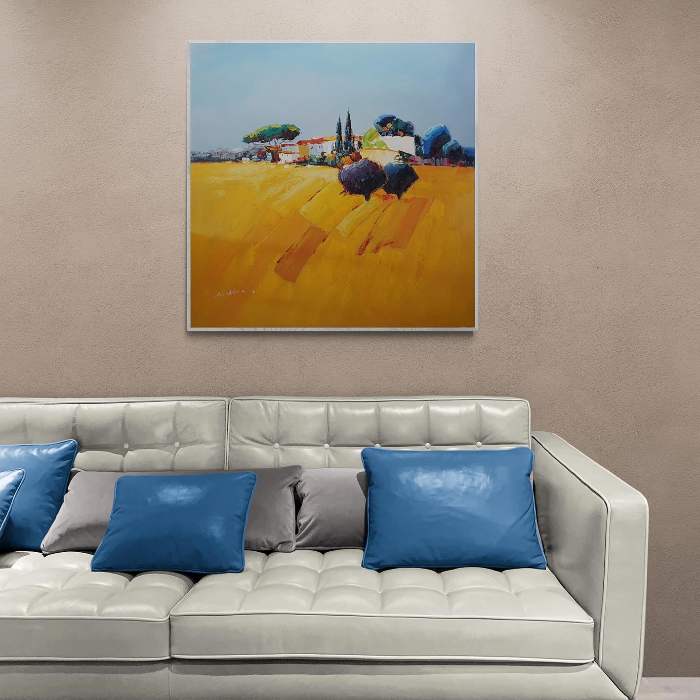 Modern Landscape Painting Spatula 80x80 cm