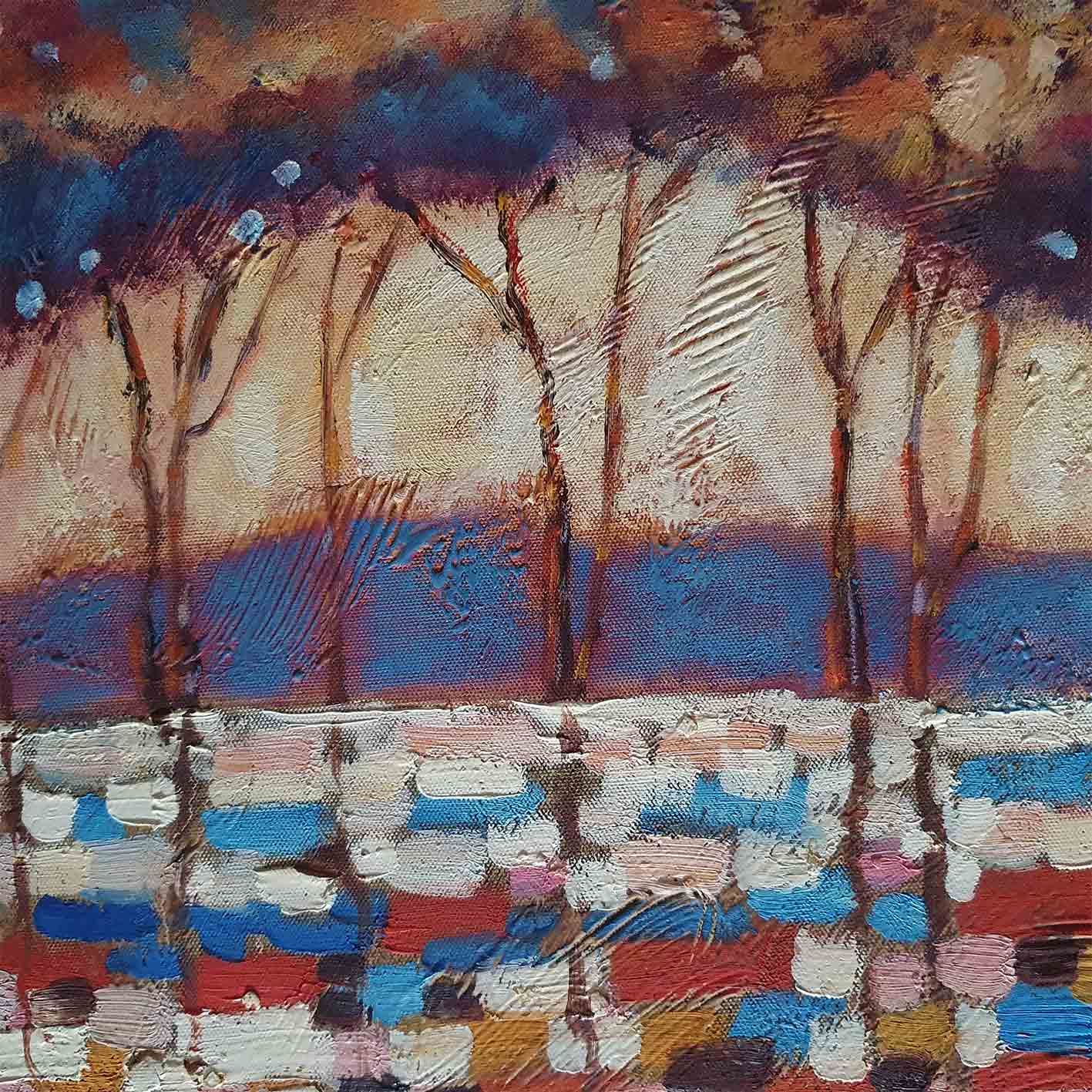 Bäume Diptychon Gemälde 50x60 cm [2 Stück]