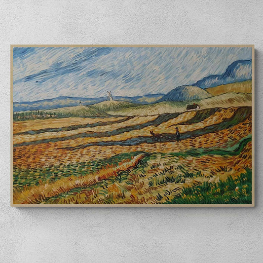 Van Gogh painting Field with Labrador and Mule 90x60 cm