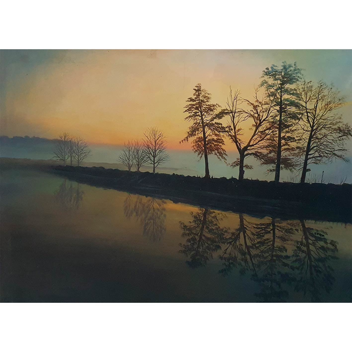 Lake Landscape Painting 120x90 cm