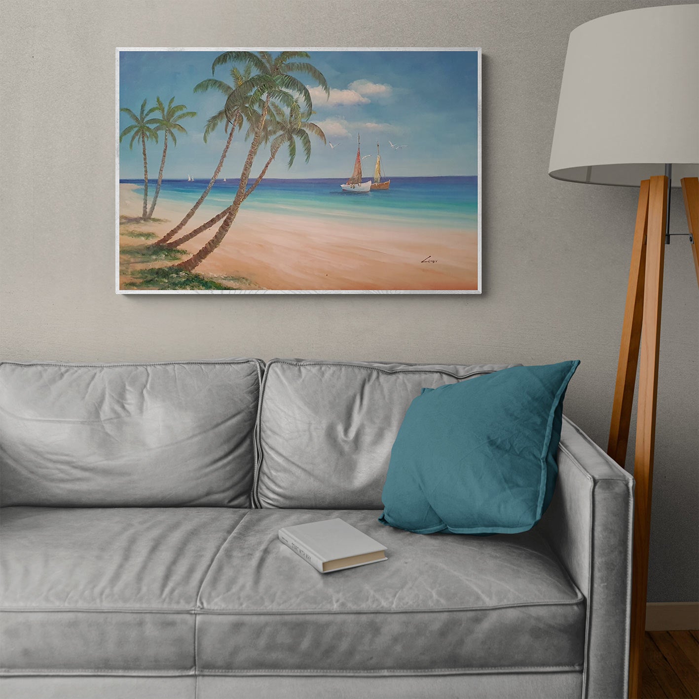 Marine Palm Trees painting 90x60 cm