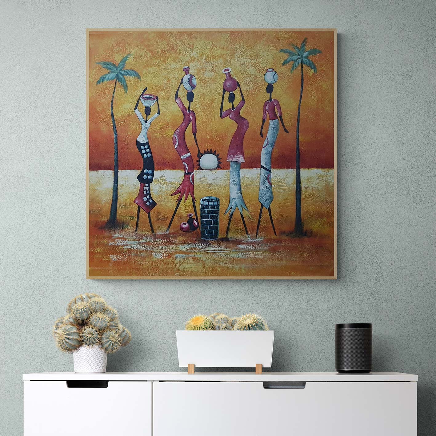 African Well Painting 80x80 cm