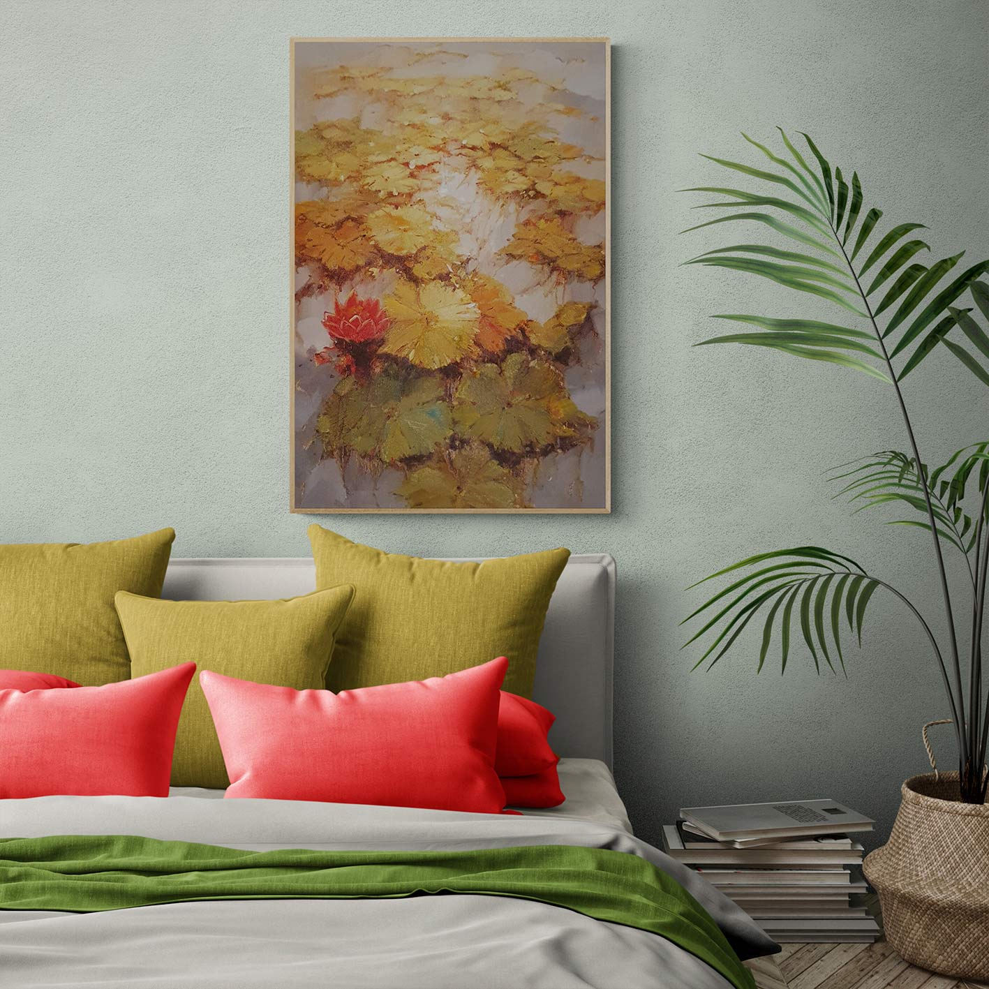 Yellow Water Lilies Painting 60x90 cm
