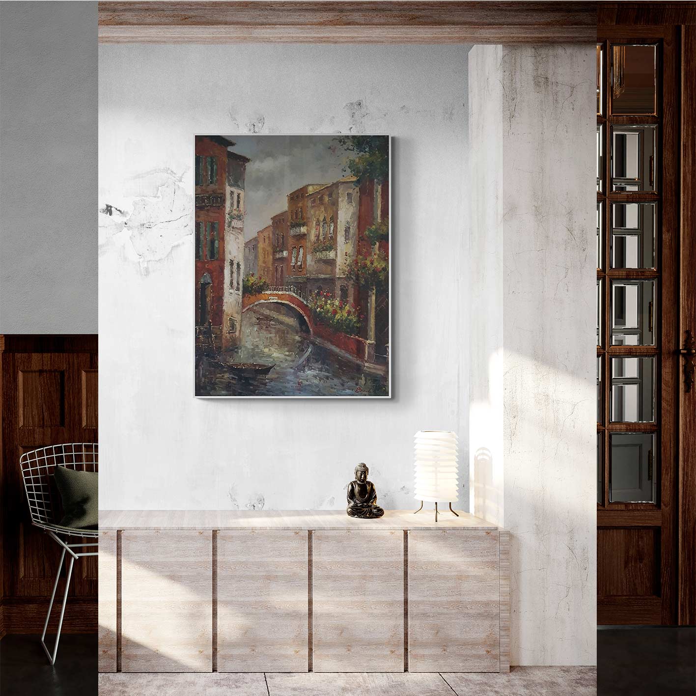 Venice Bridge painting 90x120 cm