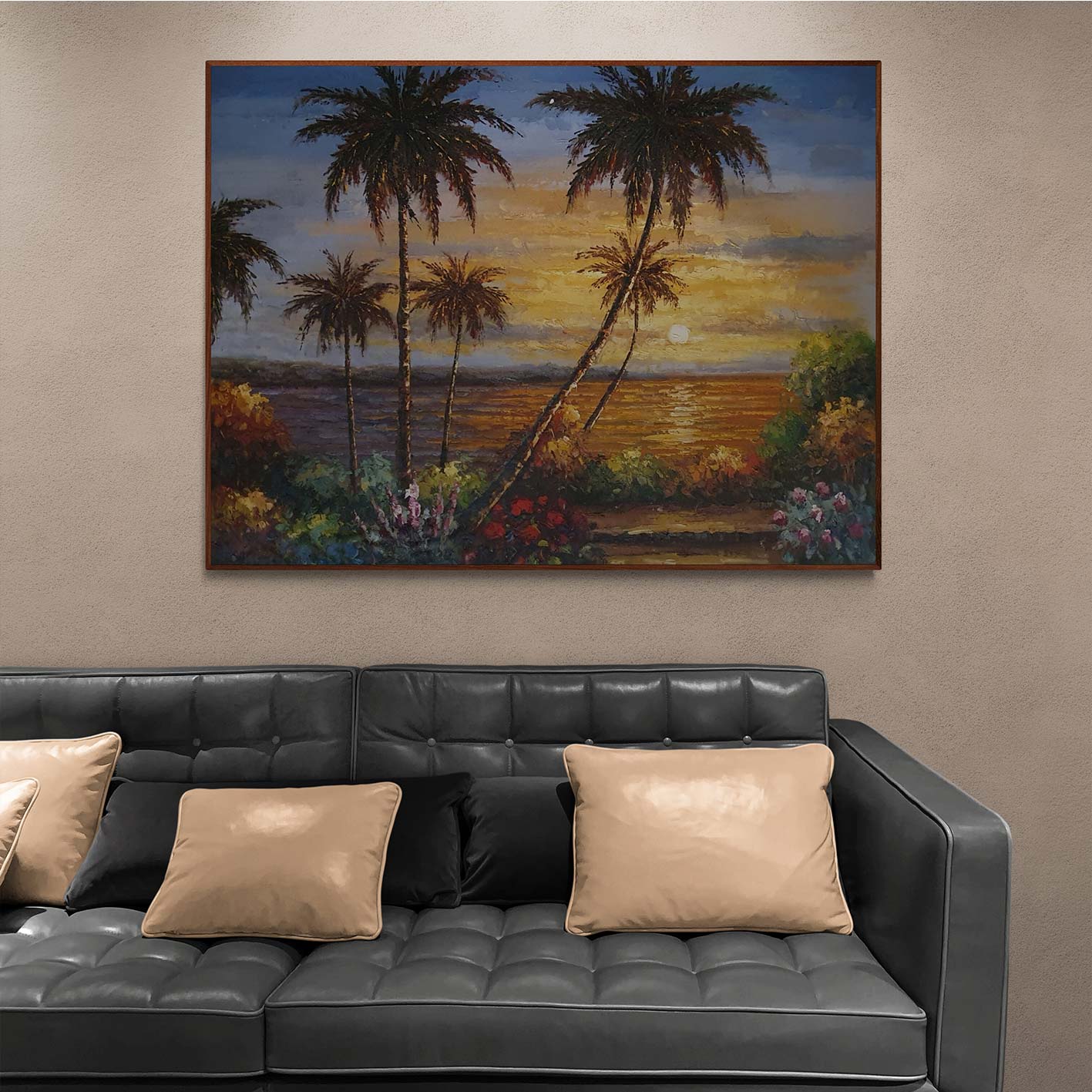Strandgemälde mit Palmen 120x90 cm