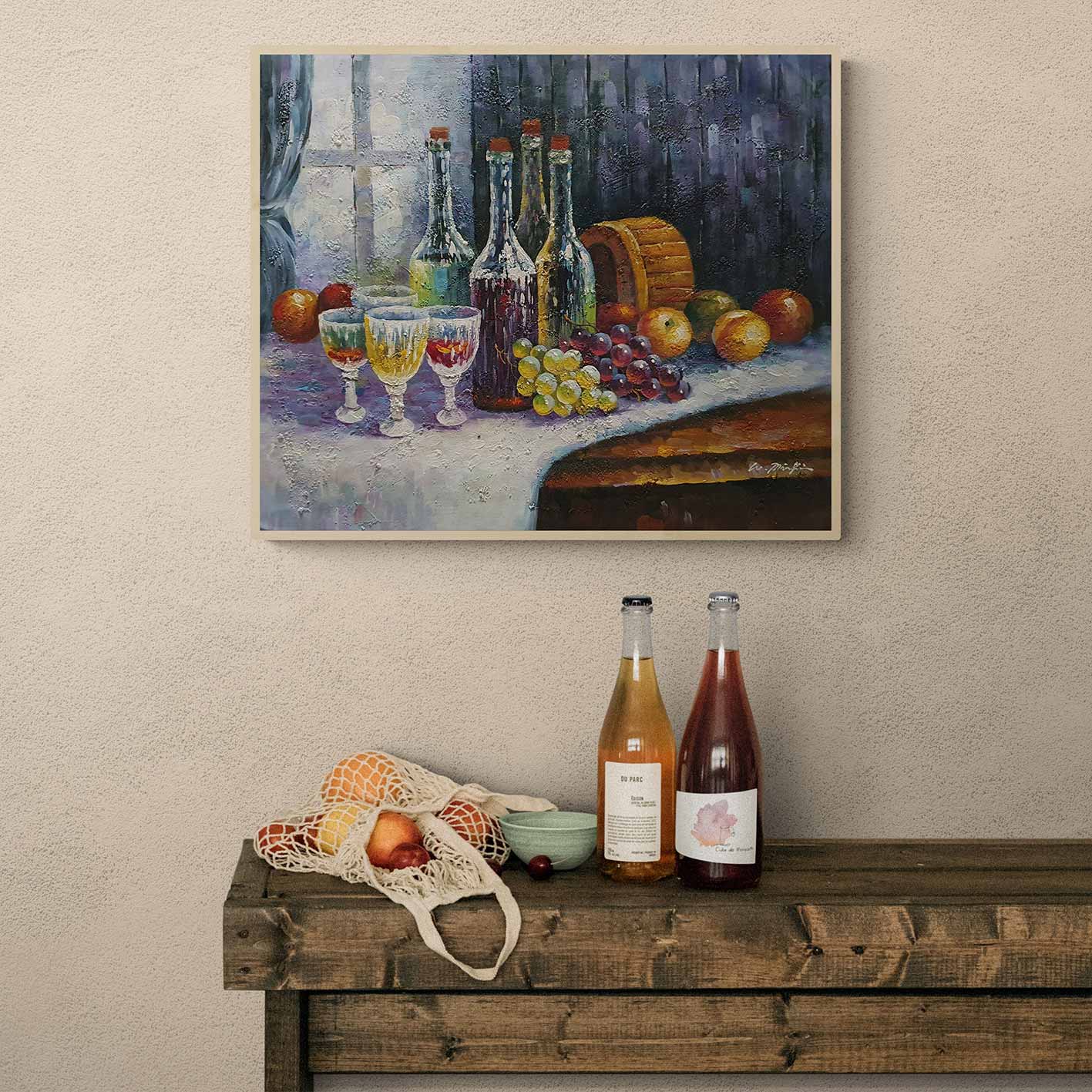 Flaschen-Stillleben-Gemälde 50x60 cm