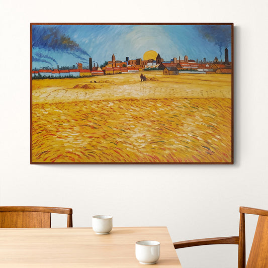 Van Gogh Gemälde Weizenfeld in der Abenddämmerung 90x60 cm