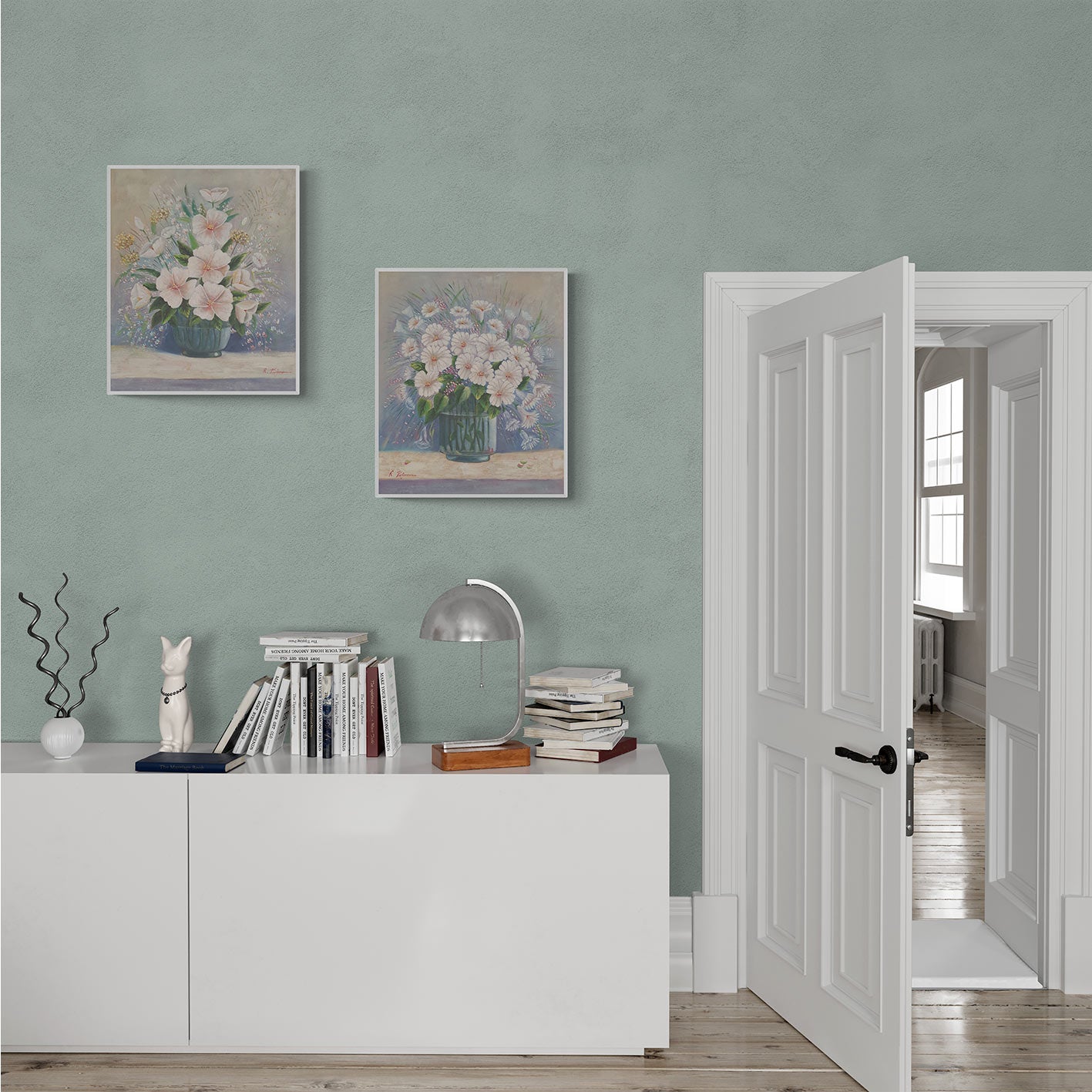 Diptych Painting Light Flowers 50x60 [2 pieces]