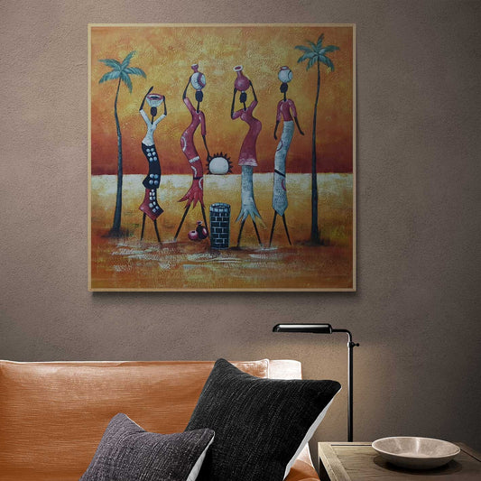 African Well Painting 80x80 cm