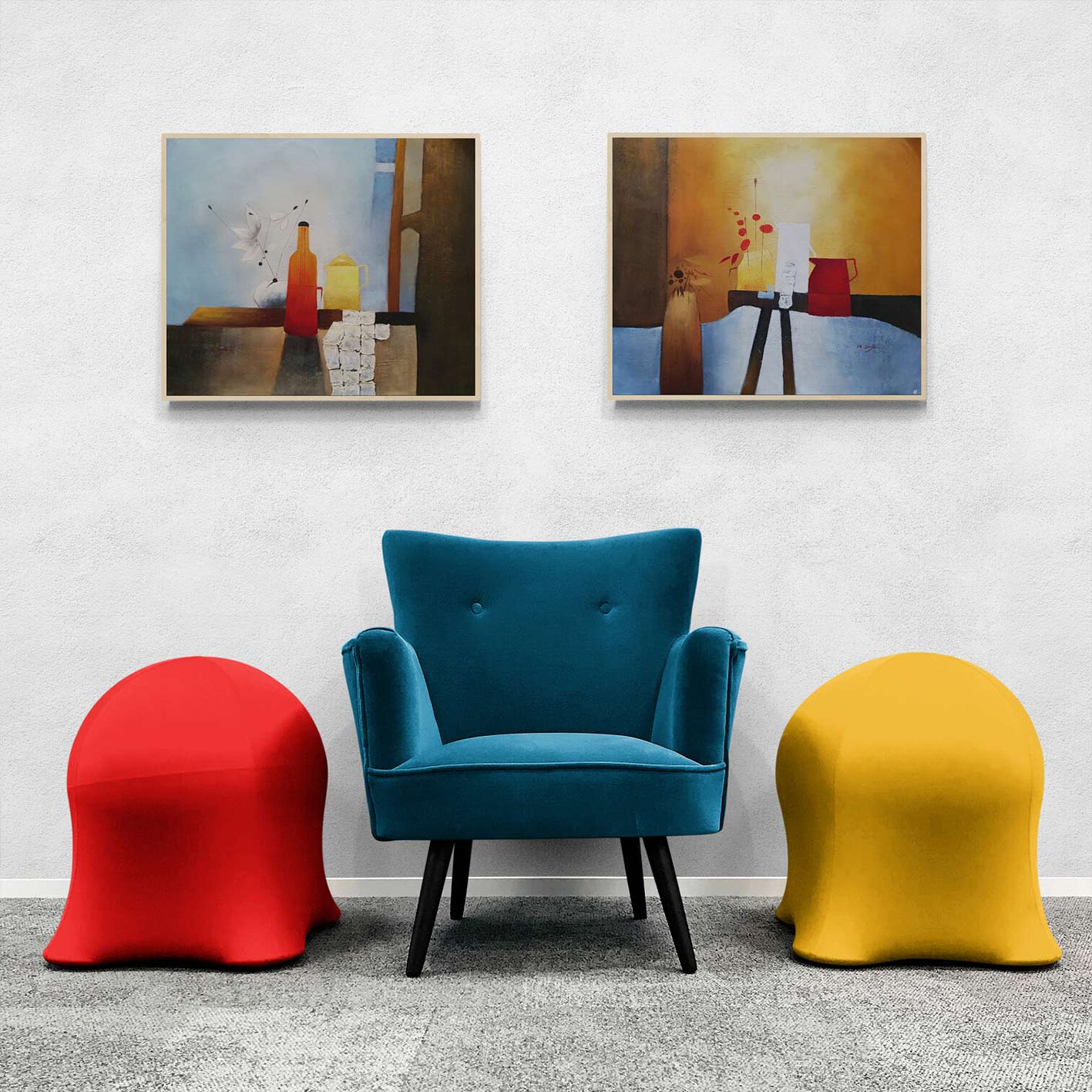 Diptych Painting Still Life Azucena 60x50 cm [2 pieces]