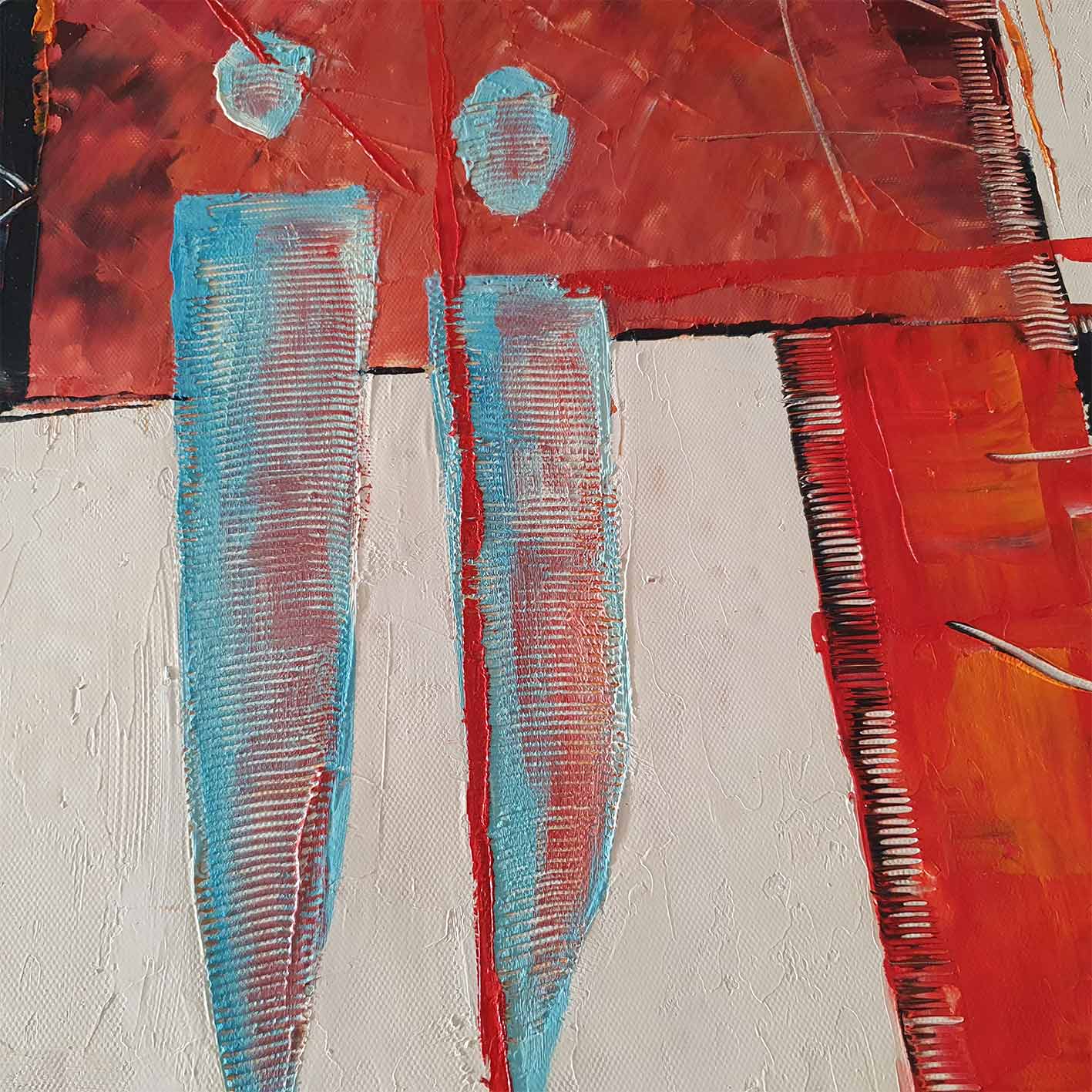 Abstraktes Diptychon Gemälde Menschen 50x60 cm [2 Stück]