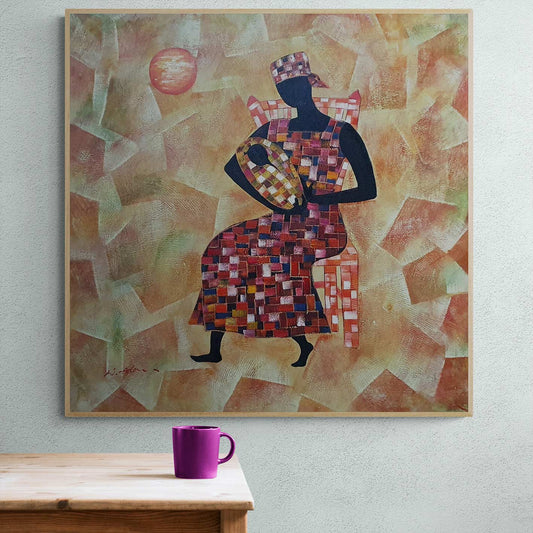 Africa Mother painting 80x80 cm