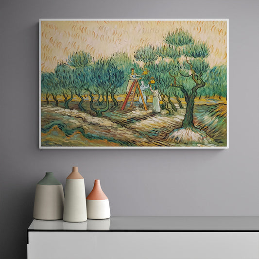 Van Gogh Painting Women Picking Olives 90x60 cm