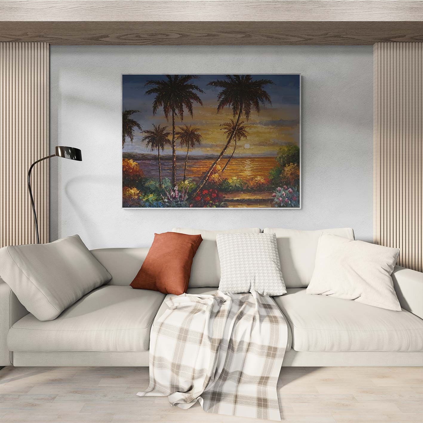 Beach Painting With Palm Trees 120x90 cm