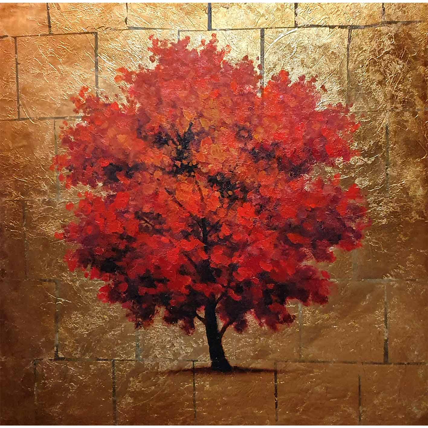 Gold Tree Painting 80x80 cm
