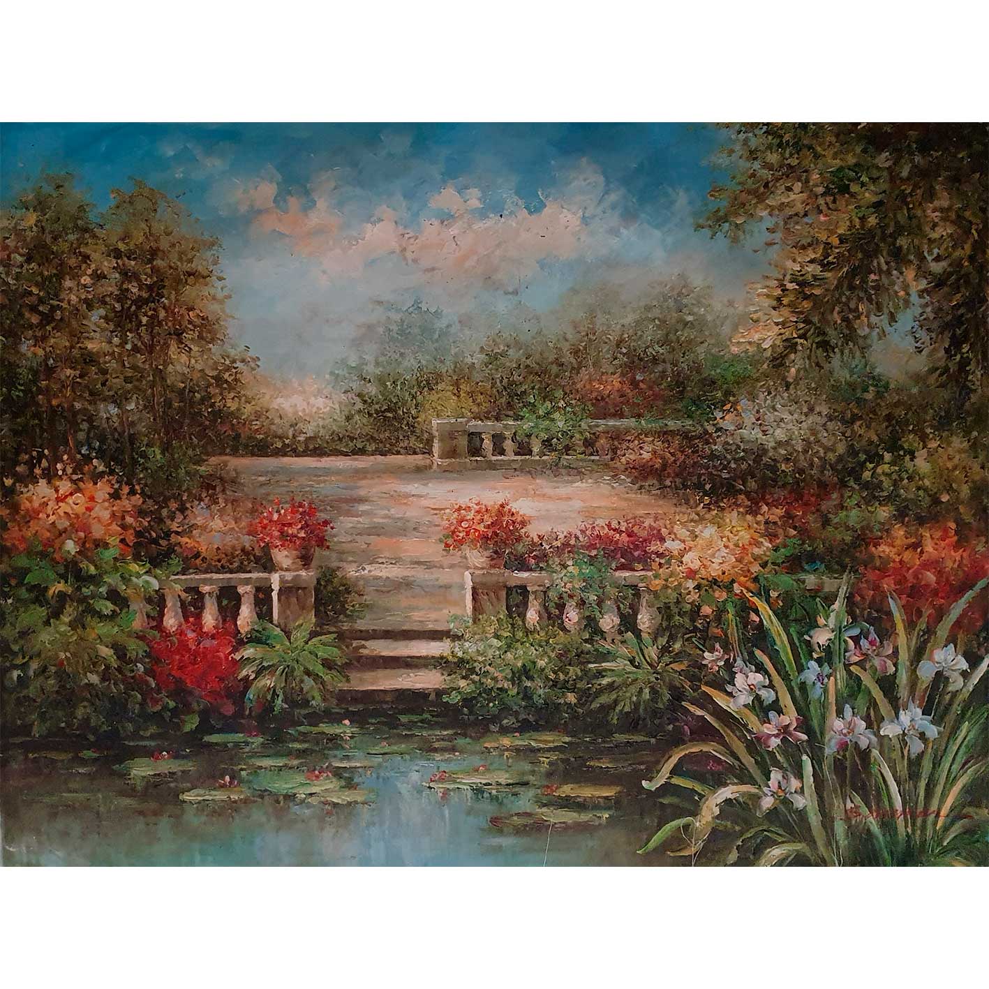 Water Lilies Pond Painting 120x90 cm