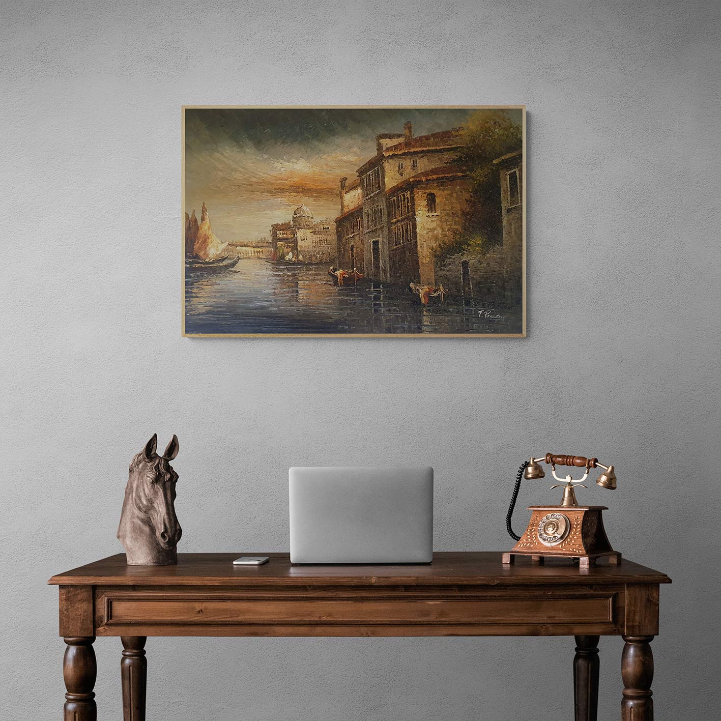 Gemälde „Gondeln von Venedig“ 90x60 cm
