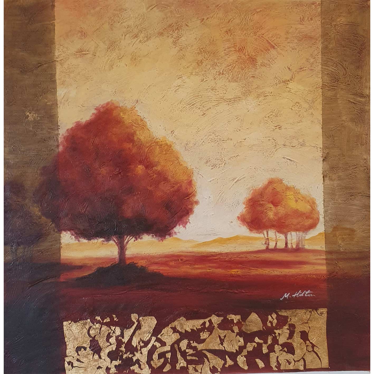 Solitary Tree Painting 100x100 cm