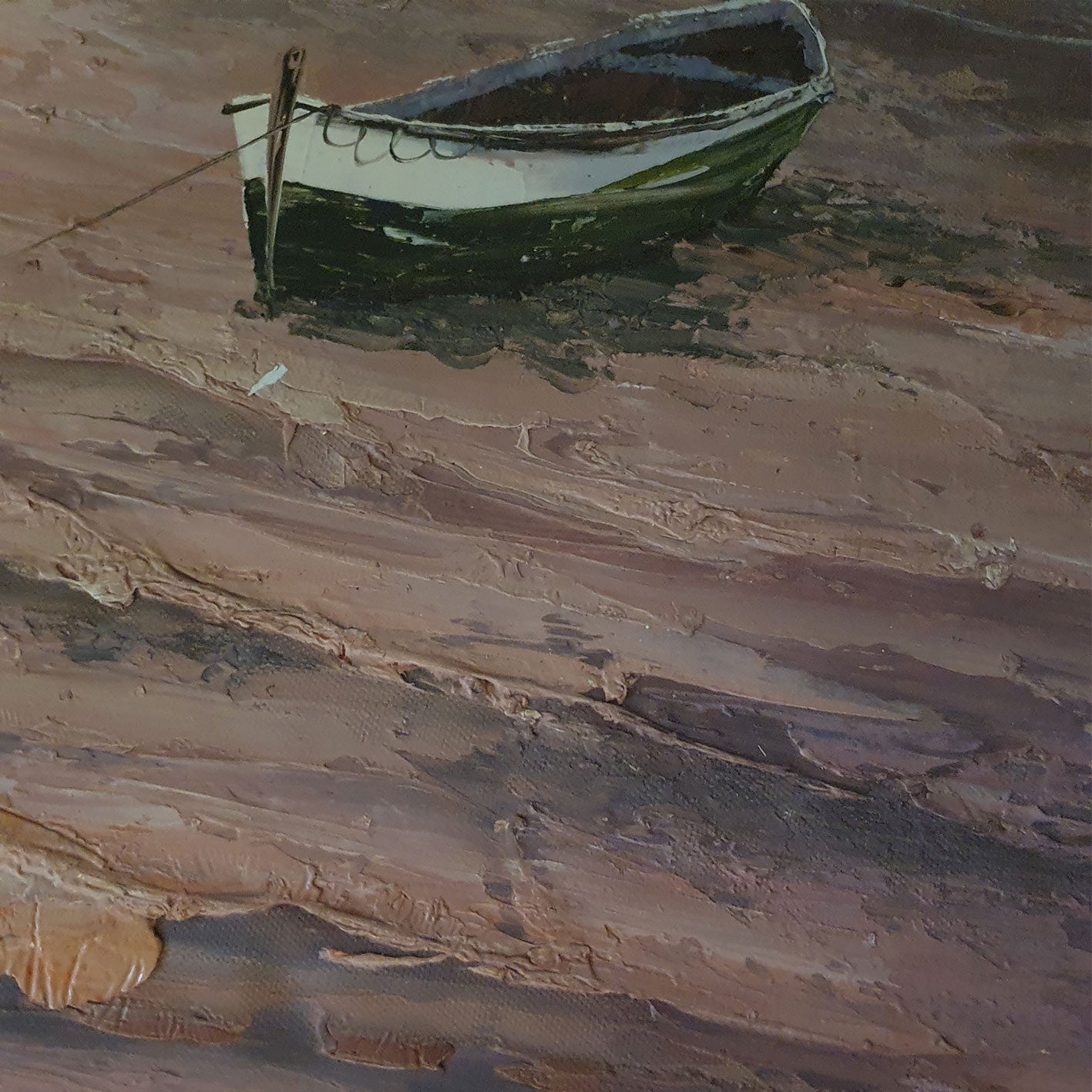 Beach Boat II painting 80x80 cm