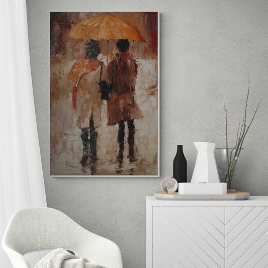 Paar-Regenschirm-Gemälde 58x82 cm