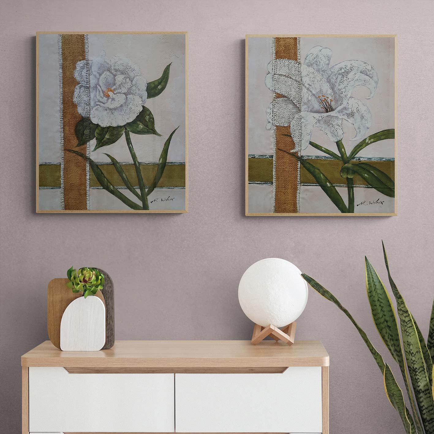 Sack Flowers Diptych Painting 50x60 cm [2 pieces]