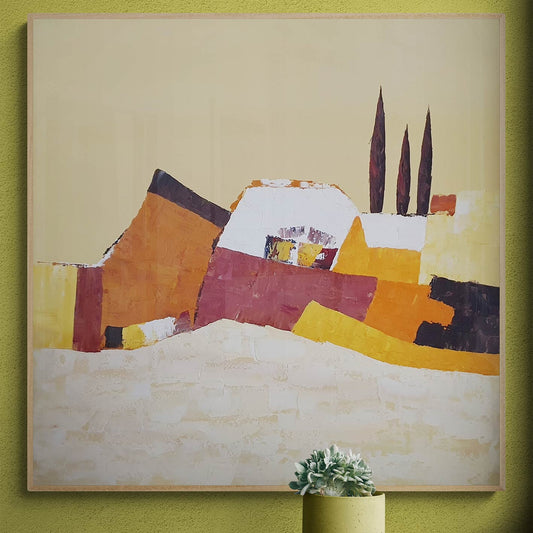 Abstract Modern Landscape Painting 80x80 cm