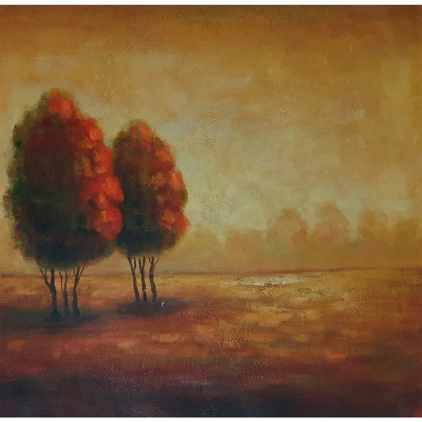 Two Trees Painting 80x80 cm