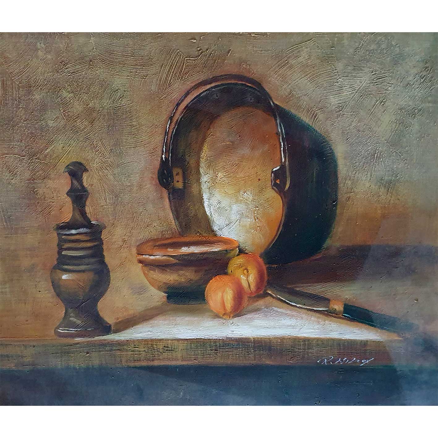 Peaches Still Life Painting 60x50 cm
