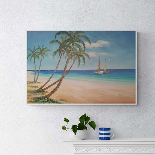 Marine Palm Trees painting 90x60 cm