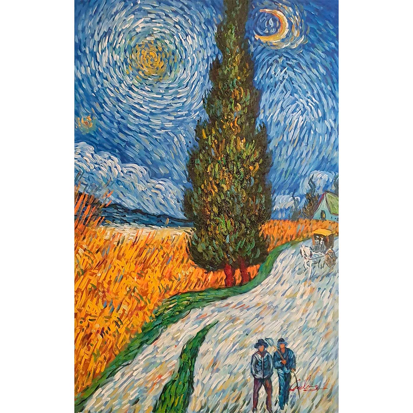Cuadro Van Gogh Camino 60x90 cm